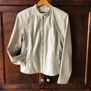 Cole Haan Lambskin Leather Motorcycle jacket sz L